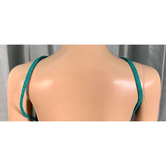 NWT Jovani Sz.2 Jade Green Glitter Knit Backless Mini Cocktail Party Dress - Picture 10 of 11